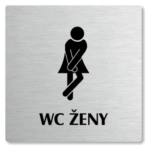 WC ženy, 118x118mm, stříbrná, Nevada